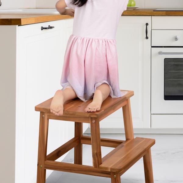 木制两步凳小尺寸矩形顶部厨房客厅餐桌沙发副凳客厅床边重量高达250磅-11