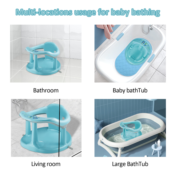 婴儿沐浴椅，婴儿沐浴椅，新生儿沐浴椅浴缸坐垫，6个月及以上儿童沐浴椅(青色)-14