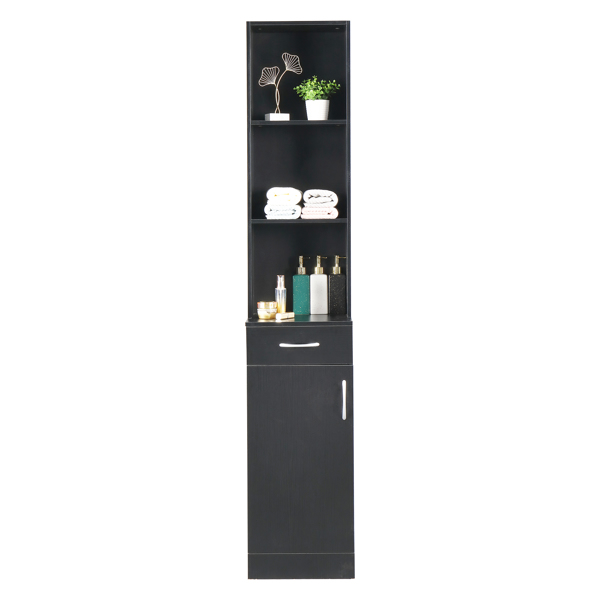  黑色 浮雕三胺面密度板 一门 一抽 三格 高柜 浴室立柜 N201-23