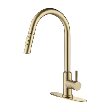  用下拉式喷雾器触摸厨房水龙头Touch Kitchen Faucet with Pull Down Sprayer-Brushed Gold