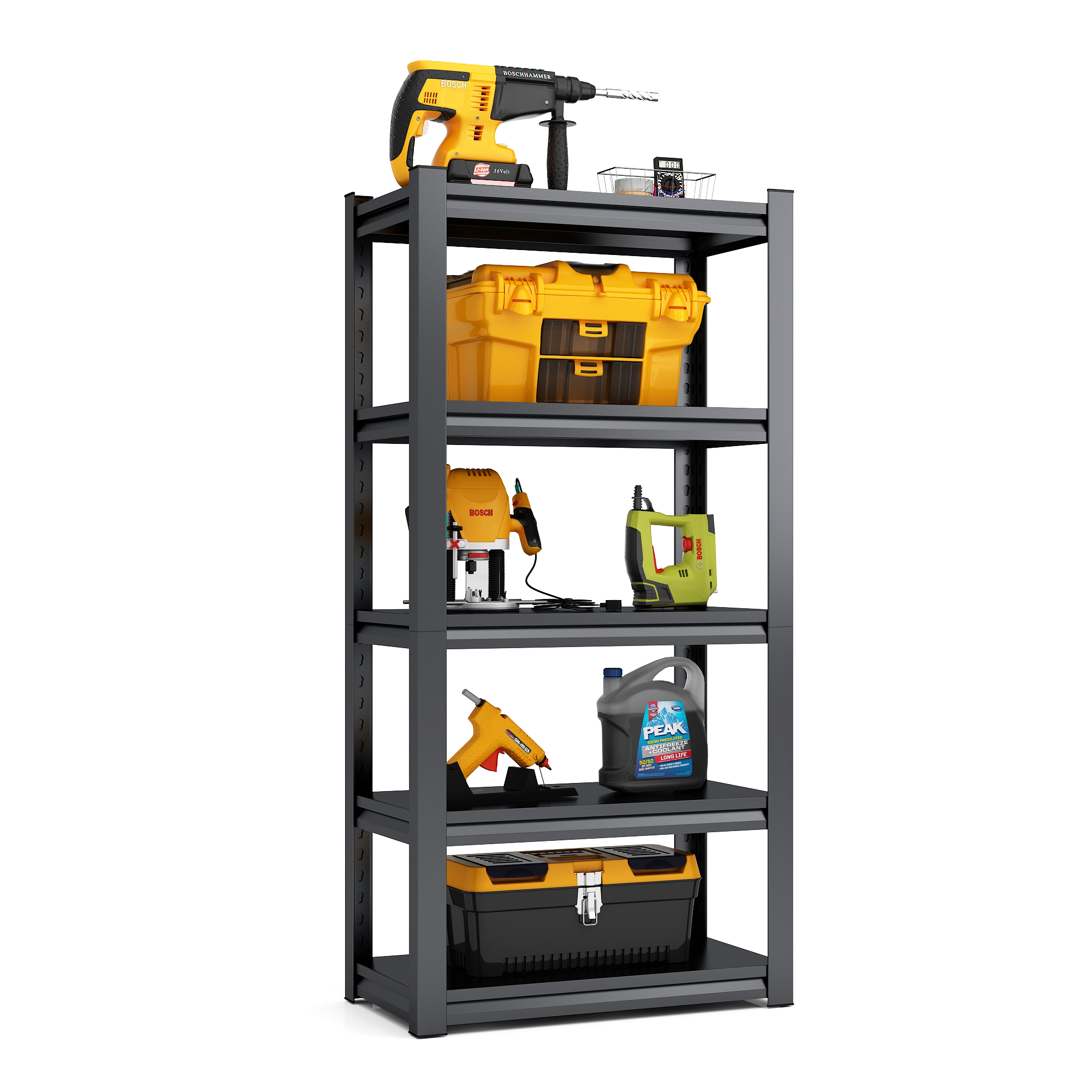 35.4"W x 15.7"D x 72"H Heavy Duty 5-Tier Metal Shelving Unit for Garage, Basement, Kitchen, Pantry, Closet - 2500lbs Weight Capacity