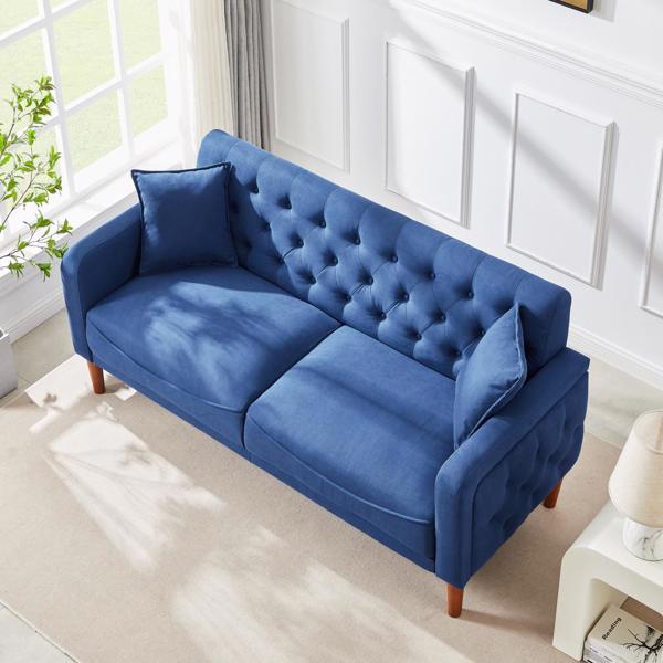 77.95“海绵软垫沙发-蓝色（实木腿可拆卸）-3