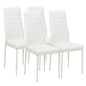  4pcs 靠背坐垫横线缝纫装饰 PU革 圆管 餐椅 白色 N201（替换编码：86358020）