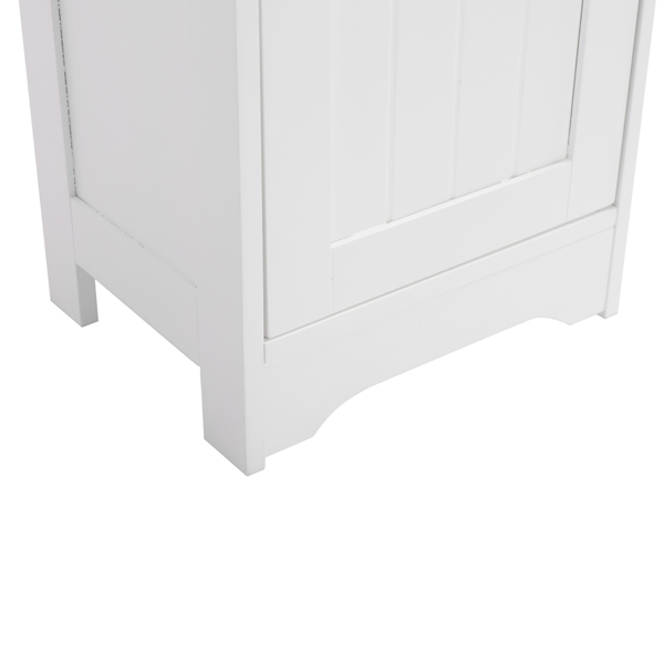  白色 油漆面密度板 竖纹 3层架 1门 浴室立柜 N201-6