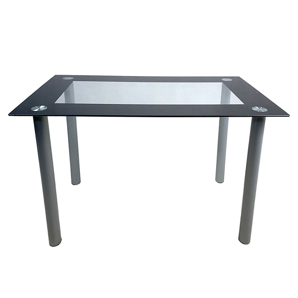 110CM黑清色餐桌套装（本产品将拆分成两个包裹）桌腿为银色，(替换编码82947862)-10