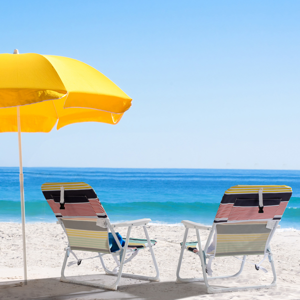  彩色 沙滩椅 牛津布  白色铁框架 小尺寸   56*60*63cm 100kg N001  -6
