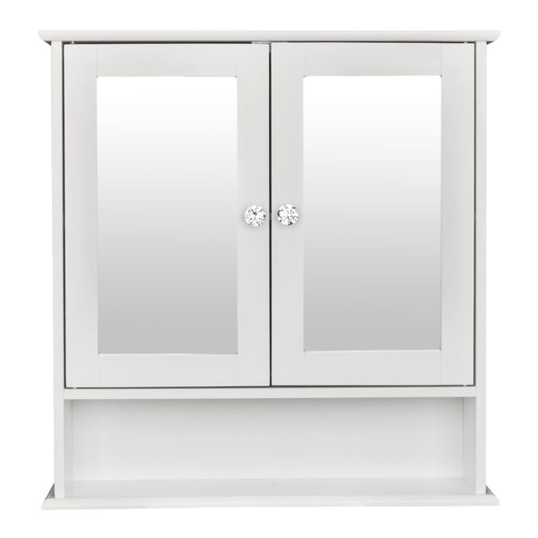  白色 油漆面密度板 双镜门 浴室壁柜 N201-1