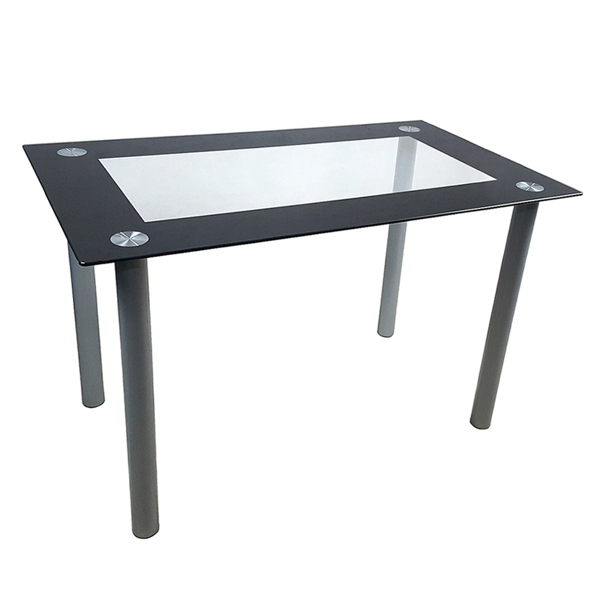 110CM黑清色餐桌套装（本产品将拆分成两个包裹）桌腿为银色，(替换编码82947862)-9