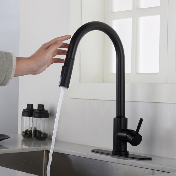  用下拉式喷雾器触摸厨房水龙头Touch Kitchen Faucet with Pull Down Sprayer-Matte Black-2
