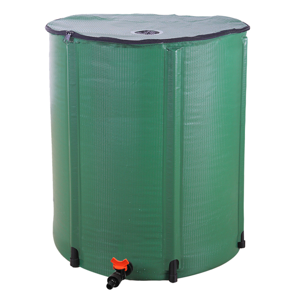 50Gallon 绿色 PVC 集雨桶 60*60*70cm 圆柱形 庭院 欧洲 N001-6