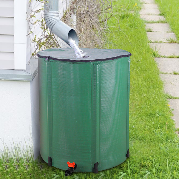 50Gallon 绿色 PVC 集雨桶 60*60*70cm 圆柱形 庭院 欧洲 N001-10
