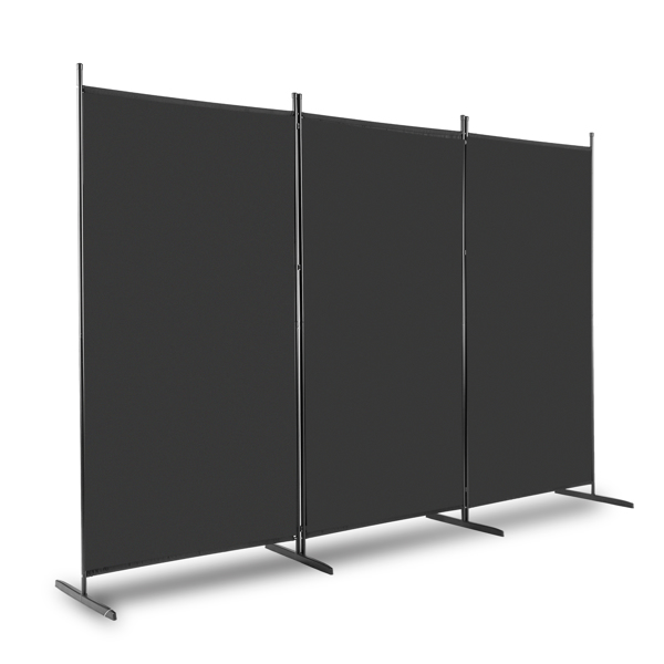  6FT 黑色 三折 130g涤纶布 塑料脚 碳素钢边框 可折叠 屏风 英国-2