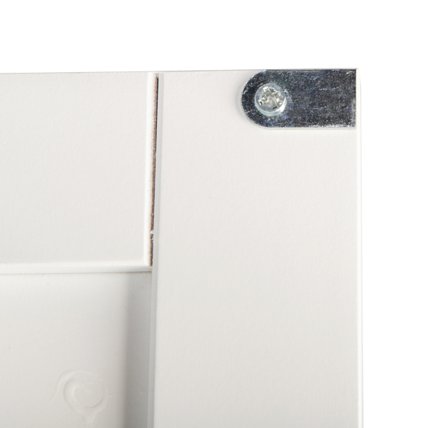  竖纹 油漆面密度板 白色 上下双开门 中间单抽 木制衣柜 N201-15
