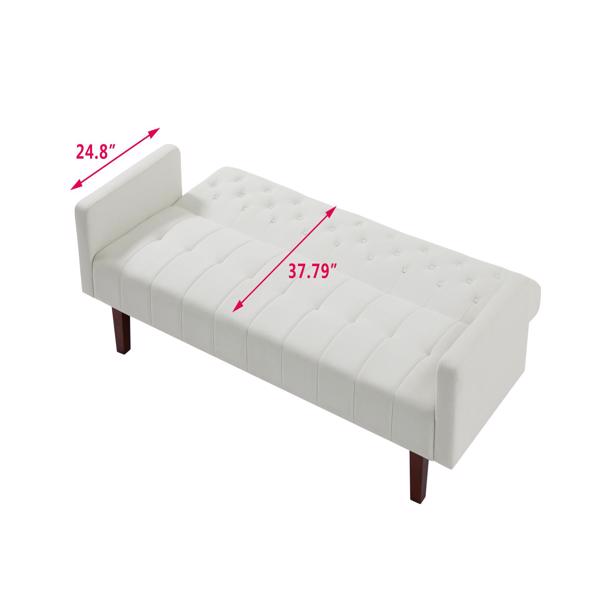 米色，亚麻布，可转换双人折叠客厅沙发床（桉木框架）-6