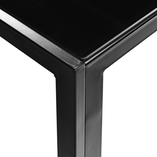  6人座 桌腿框架一体 方形桌腿 餐桌 钢化玻璃铁管 黑色 133*70*75cm N201（替换编码：21491449）-7