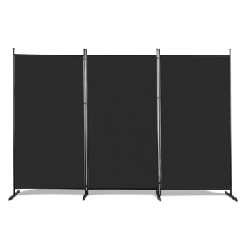  6FT 黑色 三折 160g涤纶布 塑料脚 碳素钢边框 可折叠 屏风