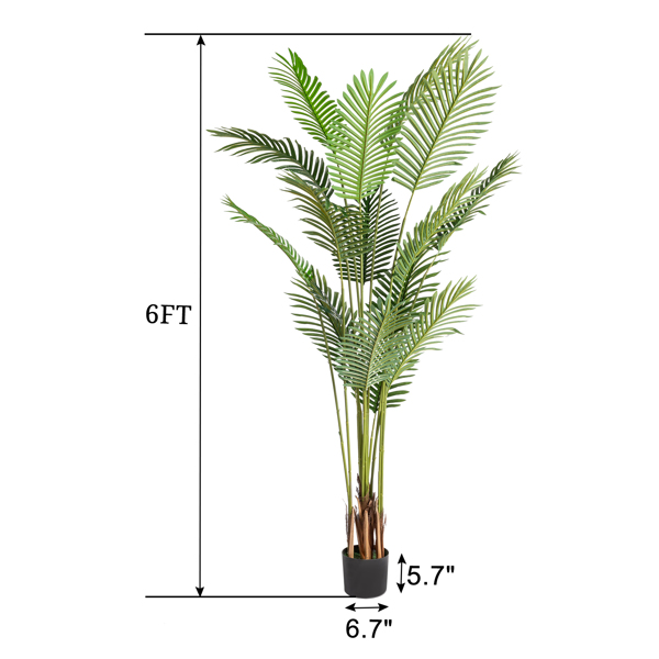  6FT 绿色 16叶  棕榈树 塑料 仿真树 S001-5