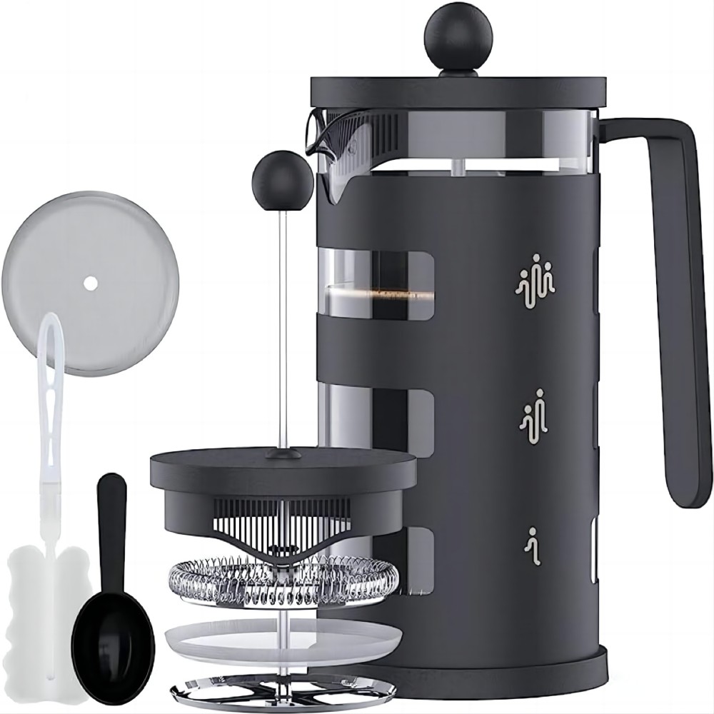 Large French coffee press, stainless steel press pot 1000ml