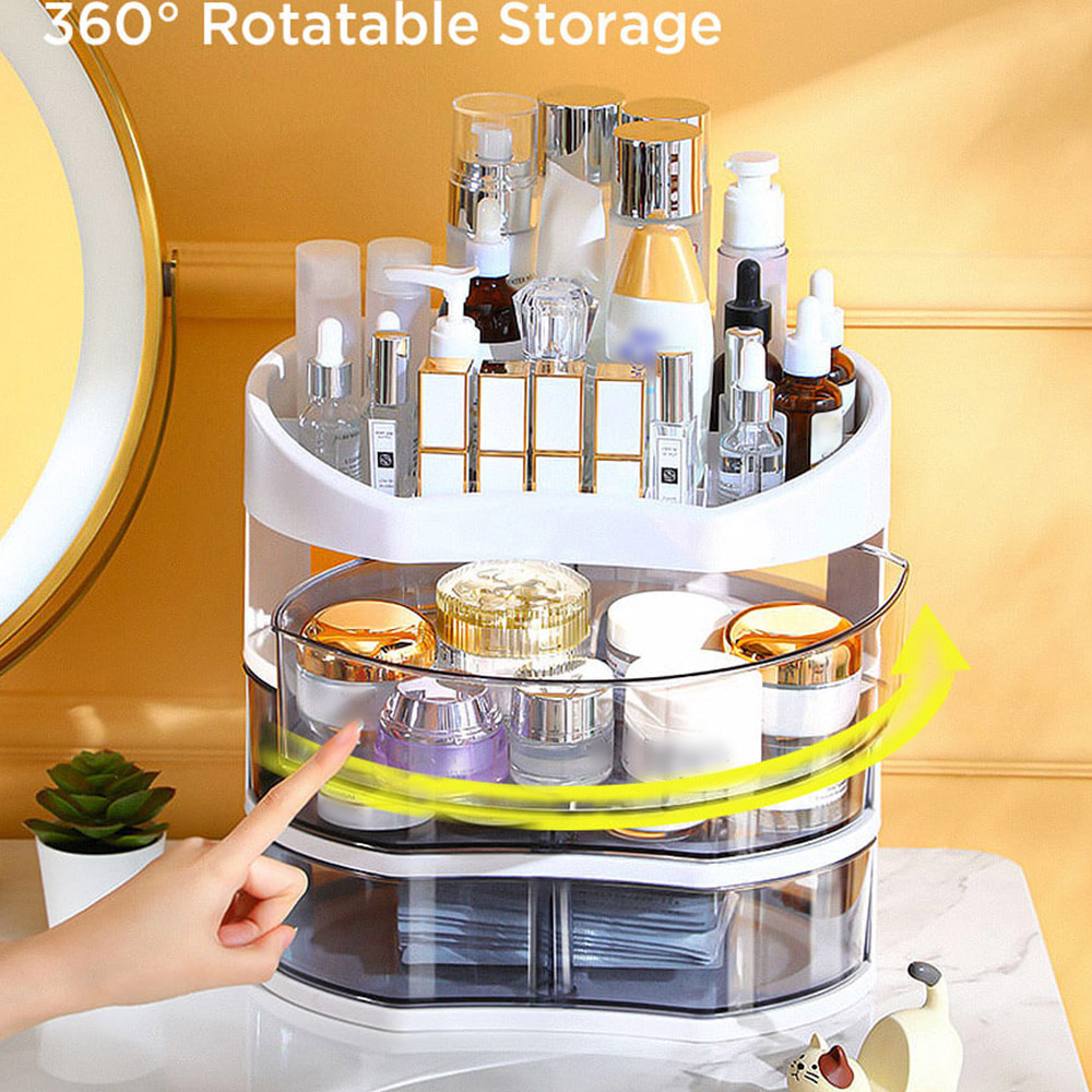  Joybos® Makeup Organizer with 360 Degree Rotating Drawers White