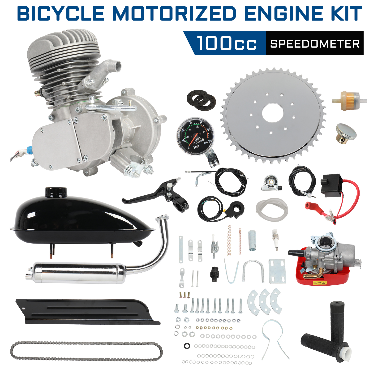 100cc 2.8kW 6000r/min Maximum Speed ​​50km/h Including Meter Bicycle Modification Parts Silver