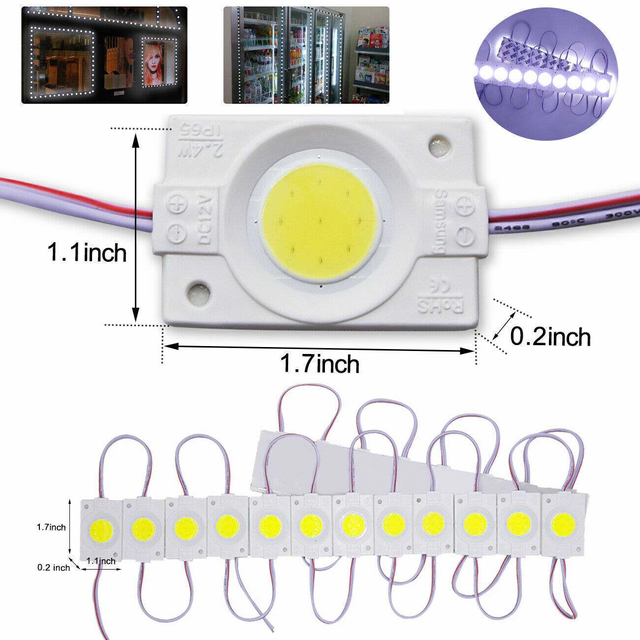 COB Module 1 LED Strip Light IP65 Club Bright Billboard Lamp DC 12V