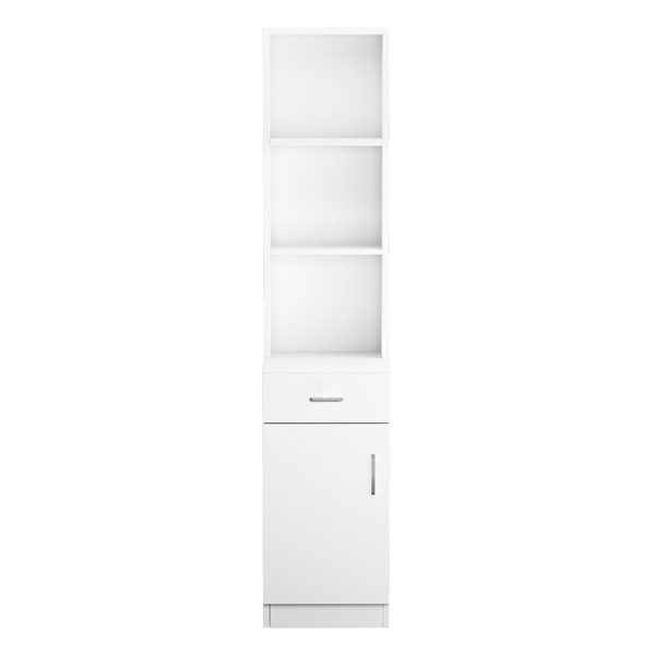  白色 浮雕三胺面密度板 一门 一抽 三格 高柜 浴室立柜 N201-4