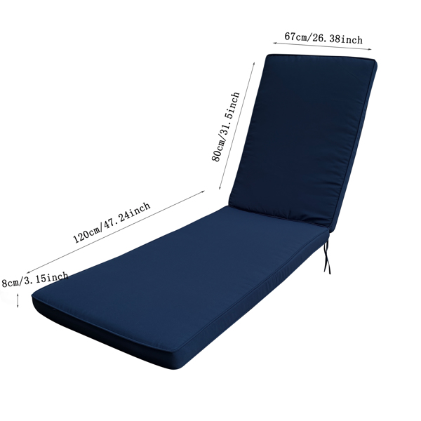 1件装户外躺椅坐垫座椅替换坐垫，适合75英寸长躺椅躺床（蓝色）【禁售temu，周末无法发货，谨慎下单】-2