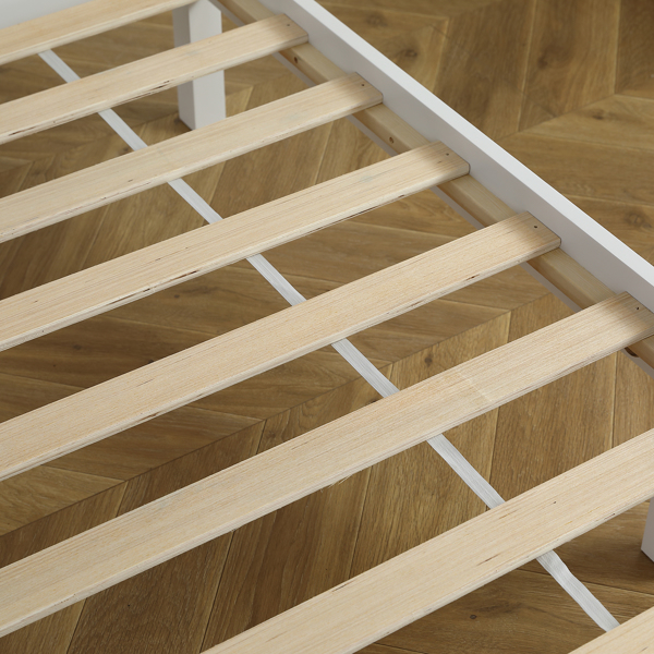  单层芯板竖条纹全板弧形床头带同款床尾 白色 Twin 木床 松木 N201 美国（替换编码：58465471）-30