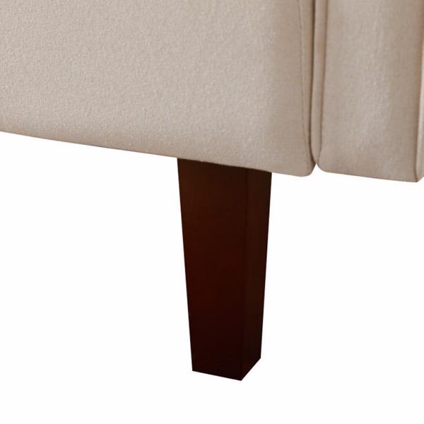 米白色沙发床，现代亚麻沙发，带扶手的可转换睡床沙发，实木脚和塑料中脚-12