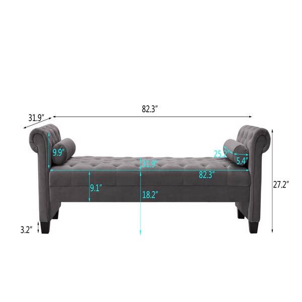 Title 21, Rechteckige Sofabank aus Samt mit Beinen aus Ma...