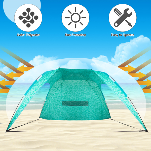  350*250*200cm 花色 沙滩遮阳篷 纤维杆 涤纶布 方形 N001-33