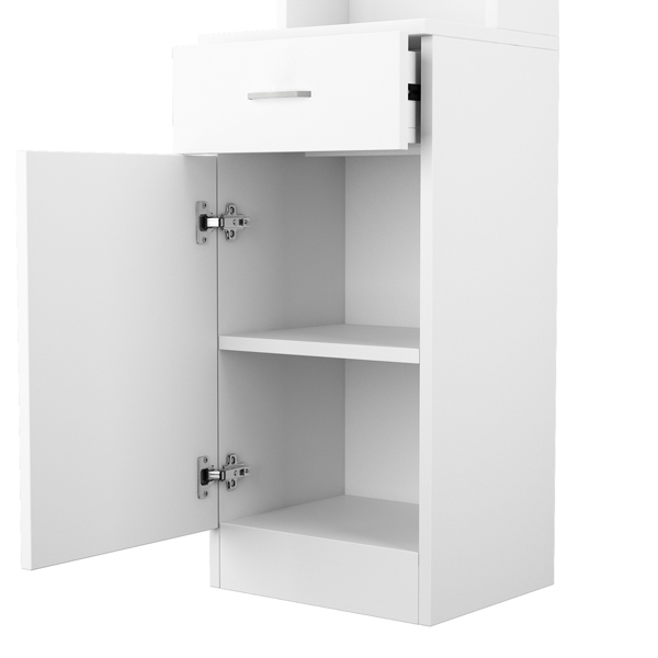  白色 浮雕三胺面密度板 一门 一抽 三格 高柜 浴室立柜 N201-8