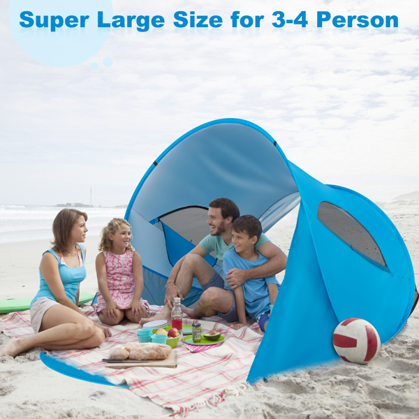  221*160*118cm 蓝白色 沙滩遮阳篷 纤维杆 涤纶布 船形 N001-23