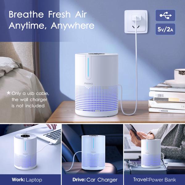 MOOKA M01 空气净化器 白色  (temu, walmart, amz TIKTOK  禁售，最低零售价39.99）-5
