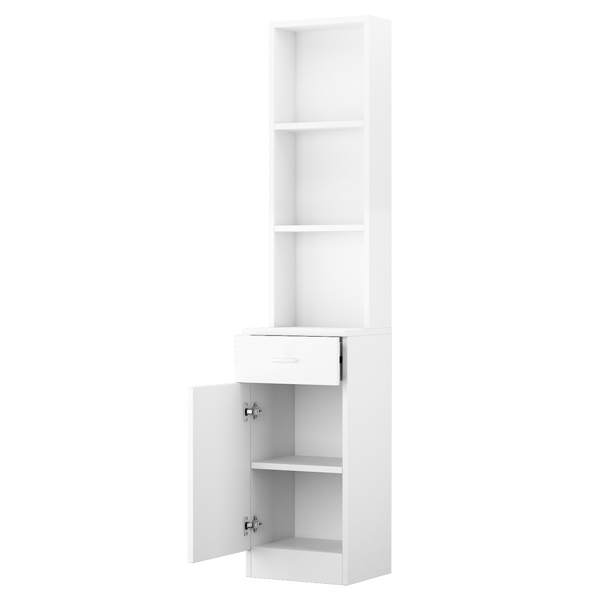  白色 浮雕三胺面密度板 一门 一抽 三格 高柜 浴室立柜 N201-5