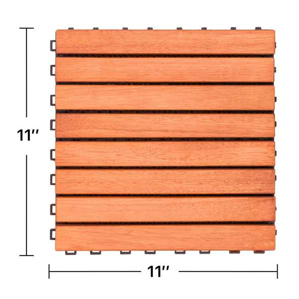 红褐色木质联锁甲板瓷砖（一套10块瓷砖）-AS （Swiship-发货）（WalMart禁售）-5