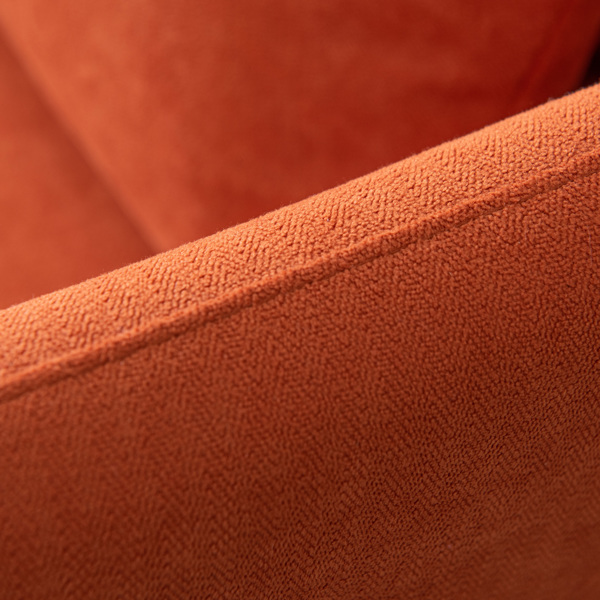 现代软垫单沙发椅子,橙色，会客沙发 ，咖啡大堂沙发、棉亚麻30.7”-5