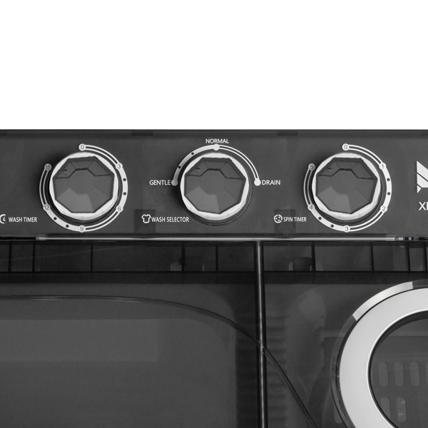  美规 XPB65-2288S 26lbs（18lbs 8lbs） 洗衣机 110V 110V,420W 双桶 带排水泵 仪表盖板条 塑料 黑色盖板 带白色圆环 半自动-16
