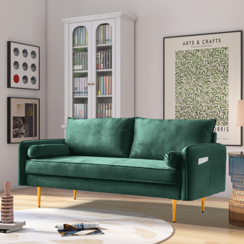 简约现代天鹅绒绿色沙发,小户型 双人三人客厅沙发