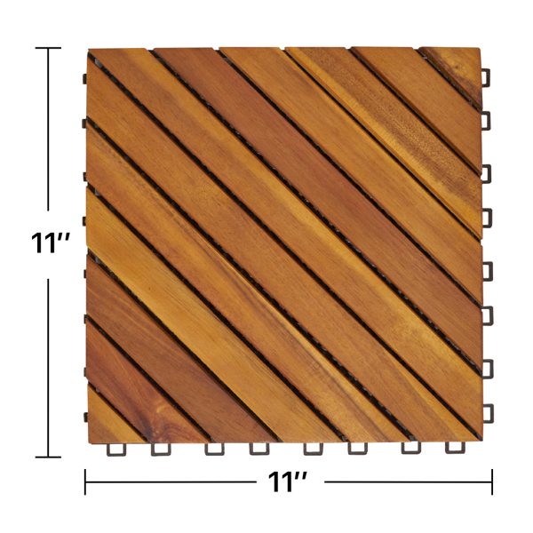 12斜片Acacia联锁甲板瓷砖（一套10块瓷砖）-AS （Swiship-发货）（WalMart禁售）-2