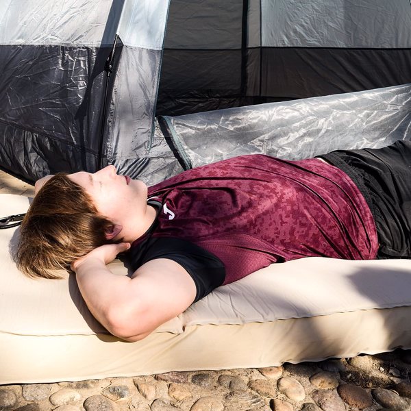 4英寸自充气露营垫，户外大80“×30”厚记忆泡沫垫便携式4季节露营床垫，帐篷，汽车徒步旅行，可折叠的客人床-4