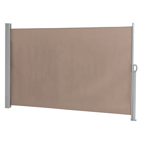  300*160cm 咖啡色 侧拉篷 铝铁框架 涤纶布 长方形 可调节壁挂 N001-1