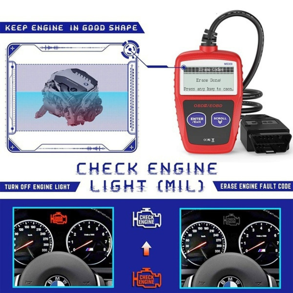 MS309 OBDII 汽车故障检测仪 汽车诊断工具 读卡器 汽车维修 汽车诊断工具-4
