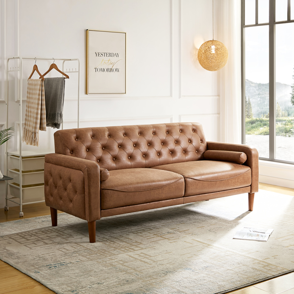 舒适真皮PU沙发床、坚固耐用沙发椅，适用于客厅、会客室。-2