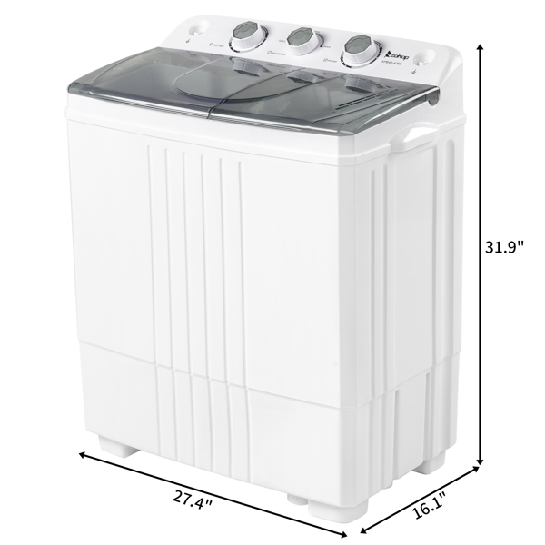  美规 XPB45-428S 20lbs (12lbs 8lbs) 洗衣机 110V 110V,400W 双桶 带排水泵 塑料 灰色盖板 半自动-8
