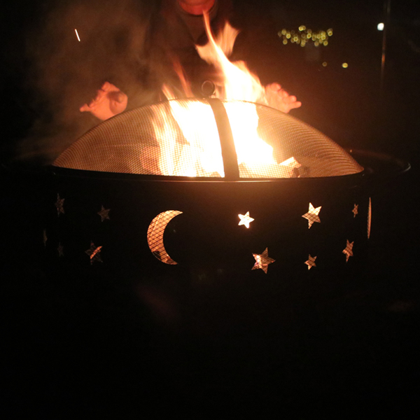 铁艺 园形 黑色 烧柴火盆 火炉 取暖炉 火坑-3