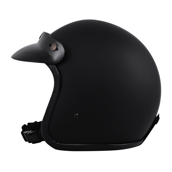 复古喷气机头盔 踏板车头盔 复古摩托车头盔（带面罩) 哑黑XL-9