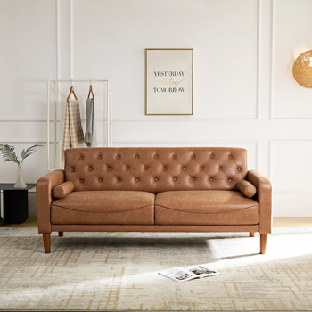 舒适真皮PU沙发床、坚固耐用沙发椅，适用于客厅、会客室。