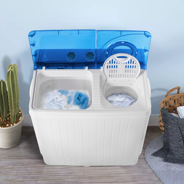  美规 XPB65-2288S 26lbs（18lbs 8lbs） 洗衣机 110V 110V,420W 双桶 带排水泵 仪表盖板条 塑料 蓝色盖板 带白色圆环 半自动-15