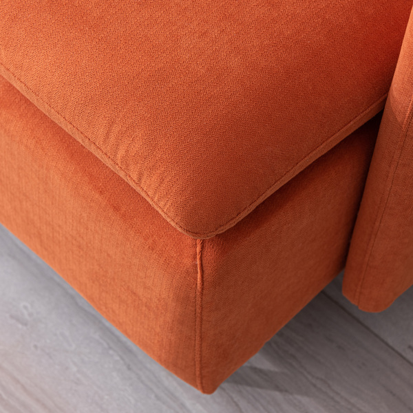 现代软垫单沙发椅子,橙色，会客沙发 ，咖啡大堂沙发、棉亚麻30.7”-7